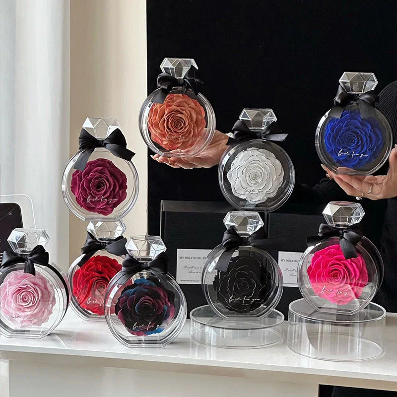 Elegant Preserved Rose Flower Ornaments in Gift Box