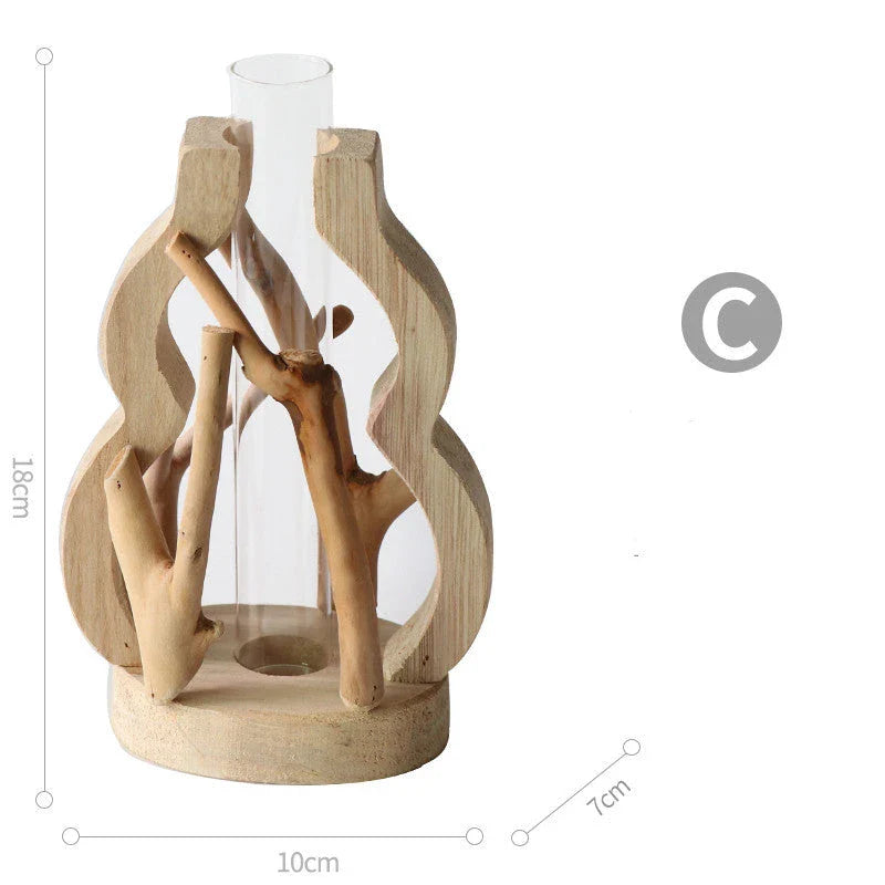 Elegant handcrafted wooden vase with intricate detailing, designed to elevate home decor