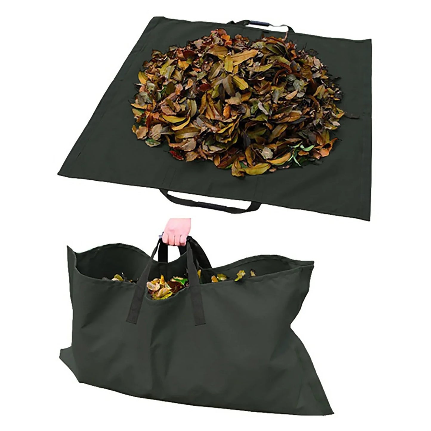 Heavy-duty recyclable garden waste tarpaulin bag in green, grey, or black
