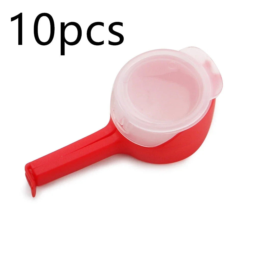 Premium food preservation clip with airtight seal and wide pouring spout to keep snacks fresh