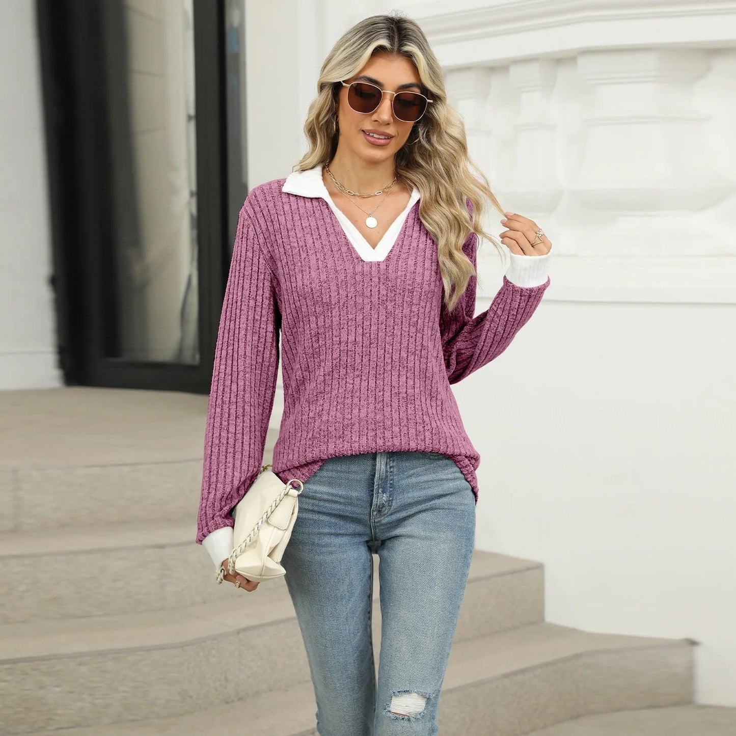 Stylish loose-fit long-sleeve tops for women in a variety of sophisticated colours, featuring premium Rayon fabric and relaxed silhouettes.