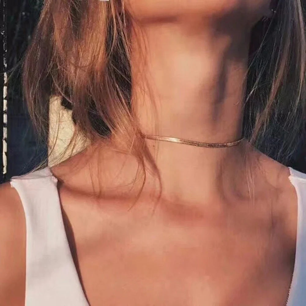 Elegant gold or silver layered choker necklace with adjustable circumference, crafted with premium alloy material for long-lasting durability