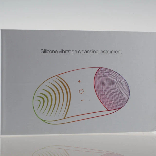 A rose red, ultrasound-powered facial cleansing device with adjustable gear positions for customised power and convenience.