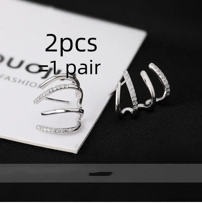Radiant sterling silver earrings with four-prong zircon stone settings, elegant and fashionable jewelry for women