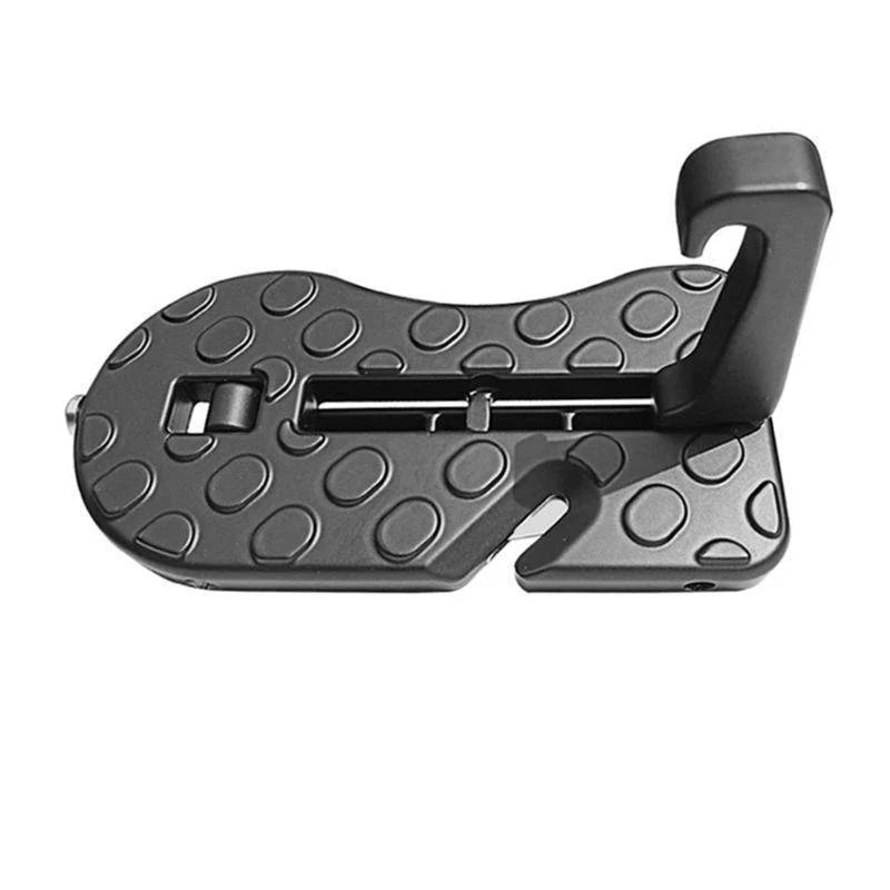 Durable aluminum alloy car assist pedal with versatile design for roof access and door hook assistance