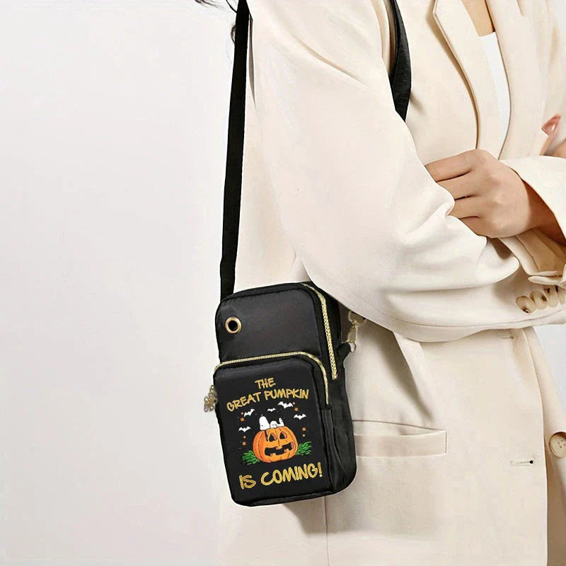 Chic Halloween Pumpkin Crossbody Bag for Kids & Women