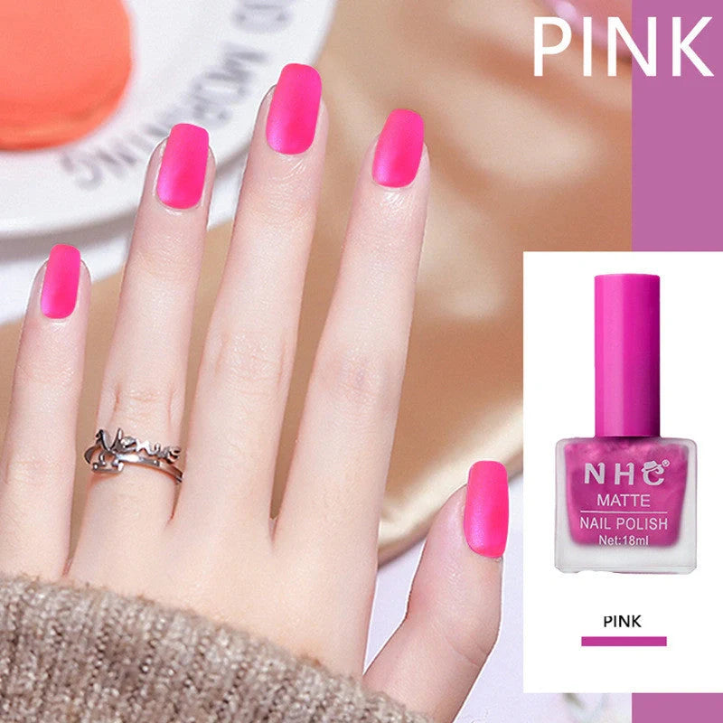 Matte nail polish in various colours showcasing fast-drying and long-lasting formula
