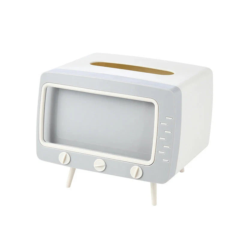 Stylish tissue box organiser with mobile phone holder in various colours for living room decor