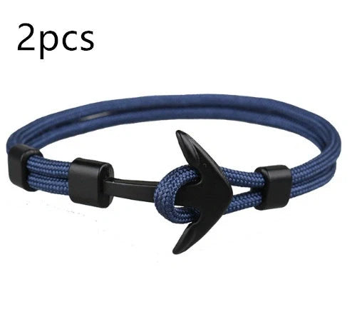 Anchor Bracelet featuring a nautical symbol on a cotton-linen rope