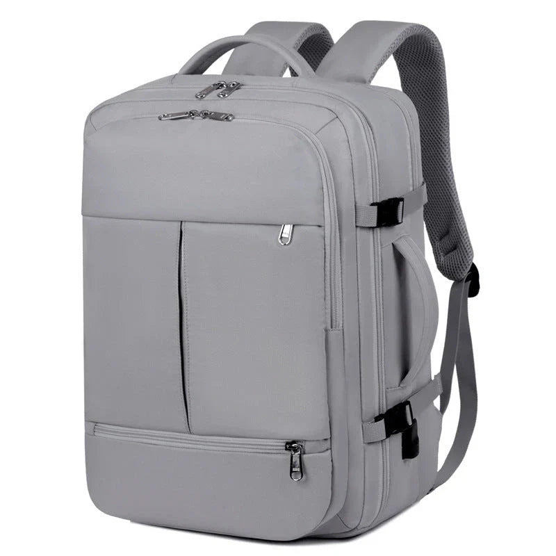 Durable and stylish travel backpack with multiple pockets, a padded laptop compartment, and versatile design for business and leisure use.