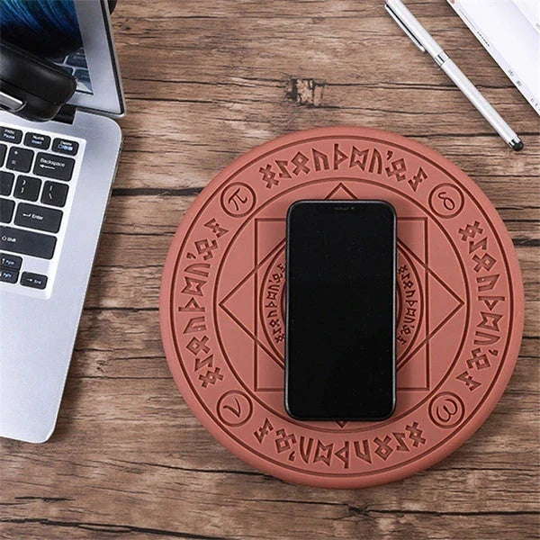 Stylish wireless fast-charging phone dock with mesmerizing ambient glow for modern home and office use