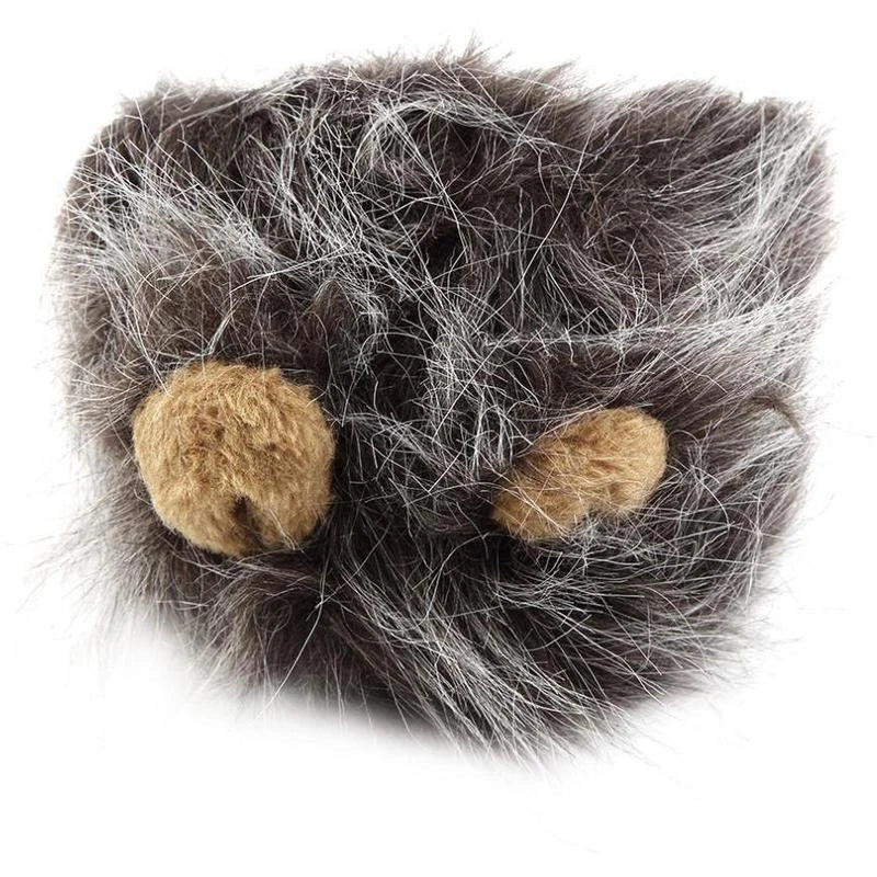 Adorable pet lion mane hat for dogs and cats, featuring a realistic design with a flowing mane and playful ears.
