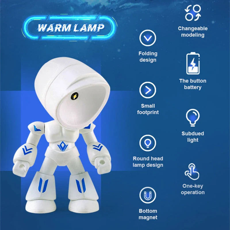 Mini LED Hero Robot Table Lamp with adjustable arms and 360° rotating head