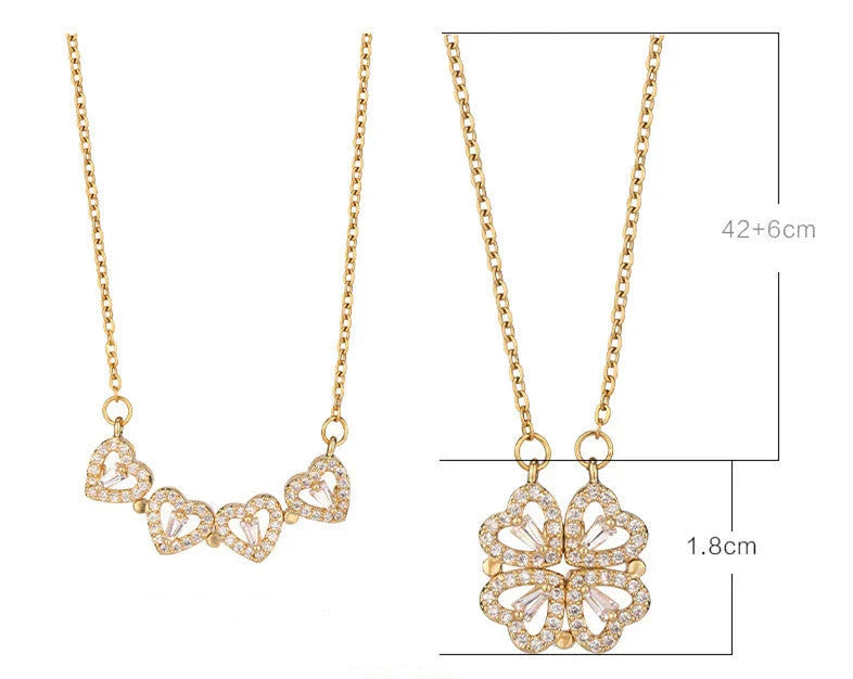 Exquisite four-leaf clover titanium steel necklace with elegant charm and non-fading luster