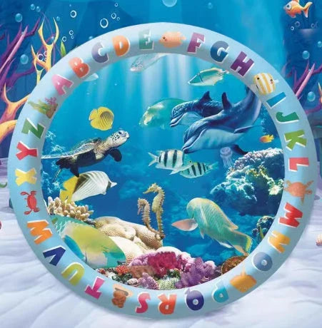 Cooling pet water mat with vibrant animal-themed designs for dogs and cats to stay cool and comfortable