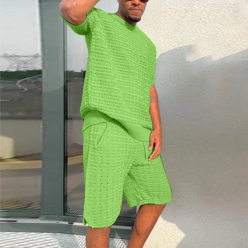 Stylish men's casual shorts and shirt set in a variety of colors and sizes