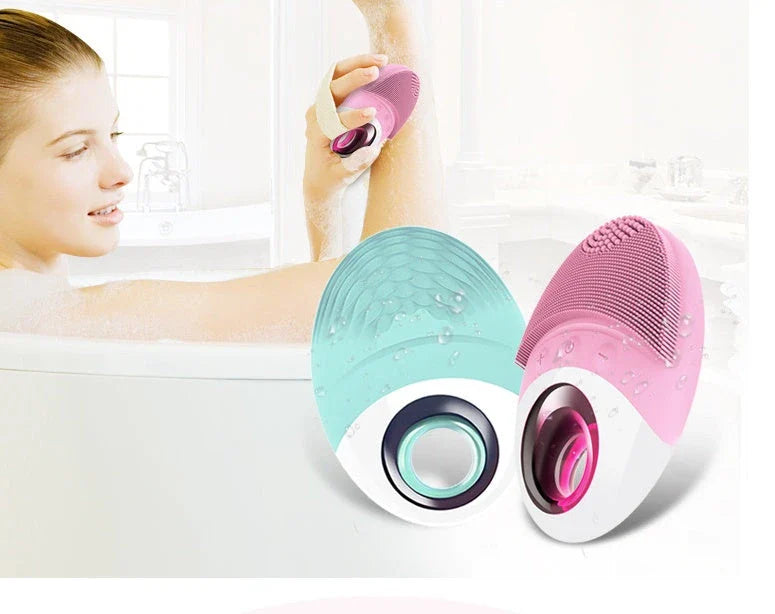 Luxurious electric face cleansing brush with wireless charging, silicone bristles, and advanced sonic technology for deep, thorough cleansing