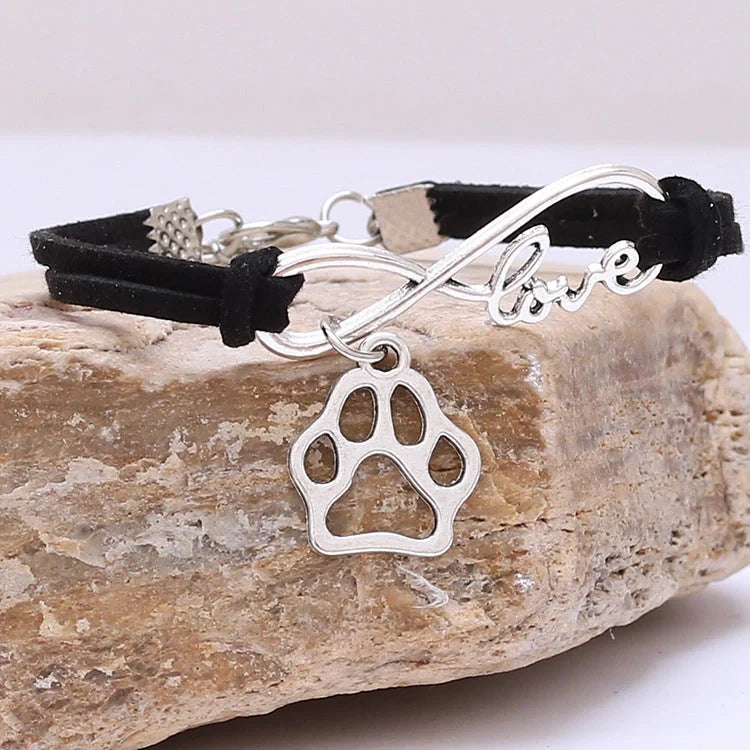 Stylish hand-woven infinity love pet bracelet in various colors for pet owners to express their affection