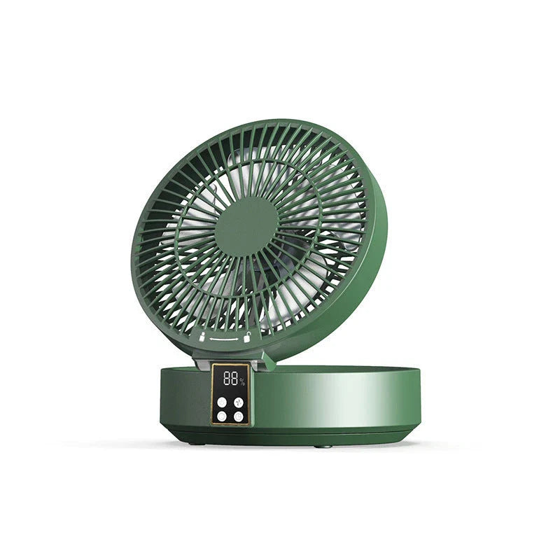 Rechargeable USB Desk Fan with Night Light - Portable Cooling Air Circulator for Home and Office