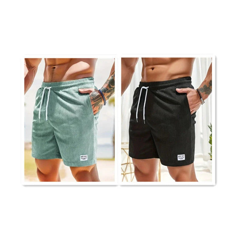 Comfortable and stylish corduroy drawstring shorts in various colors for summer wear