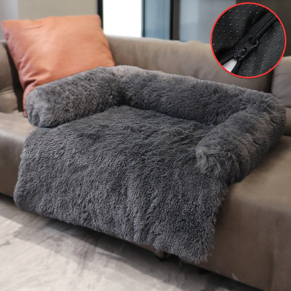 Removable pet dog mat with soft velvet fabric and self-warming polyester inner layer