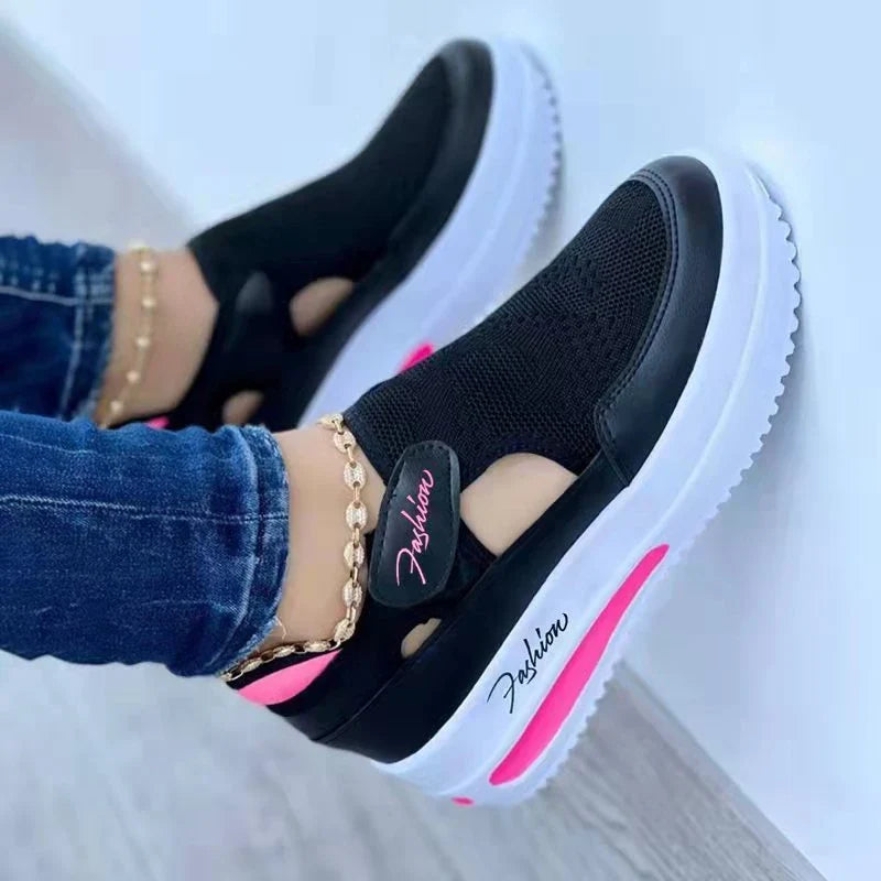 Comfortable women's mesh sneakers in various colors and sizes, featuring a breathable, flexible design for active lifestyles