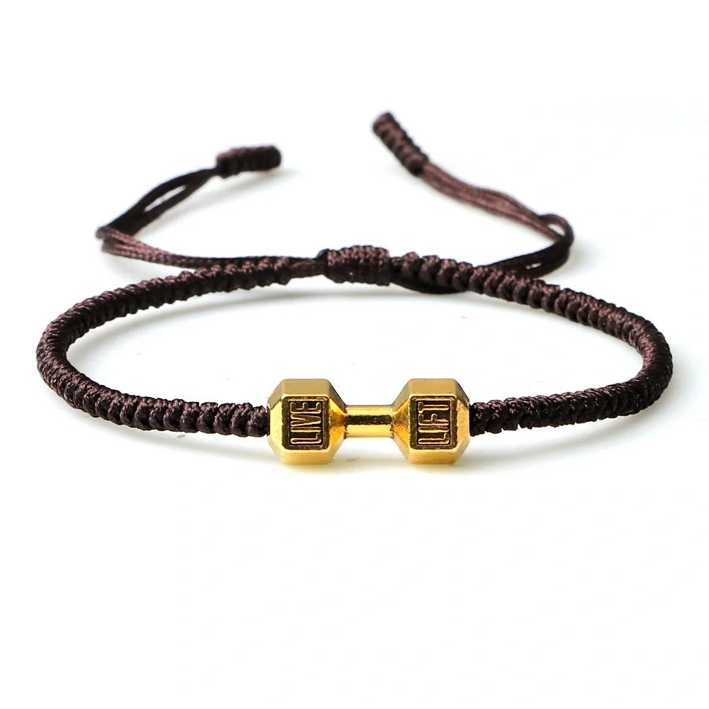 Stylish woven dumbbell alloy bracelet in various sophisticated colour options, showcasing the timeless British charm of this premium accessory.