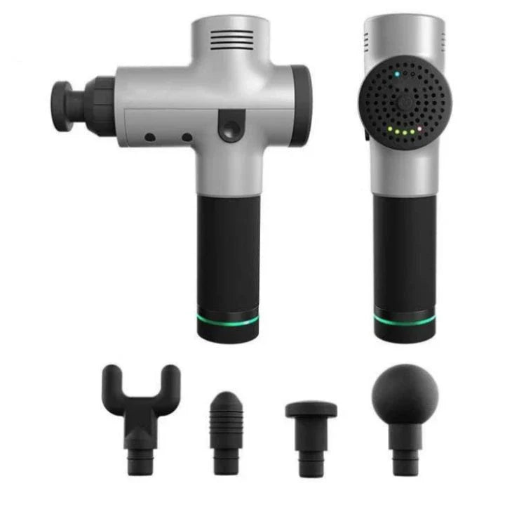 Premium deep tissue massage gun with interchangeable heads and whisper-quiet operation for relaxing muscle therapy
