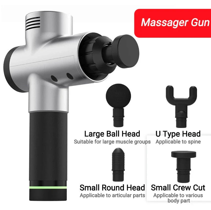Premium deep tissue massage gun with interchangeable heads and whisper-quiet operation for relaxing muscle therapy