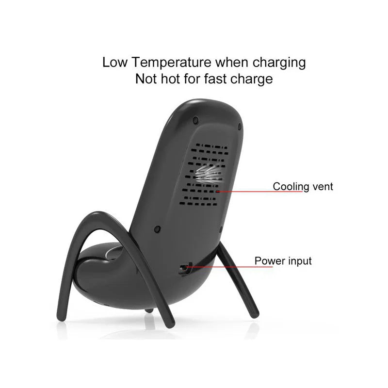 Premium wireless charging station with stylish phone stand in white and black colours