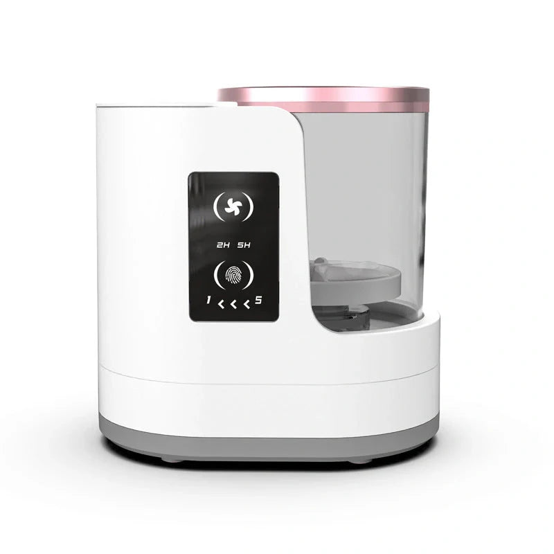 Rechargeable electric makeup brush cleaner with drying chamber