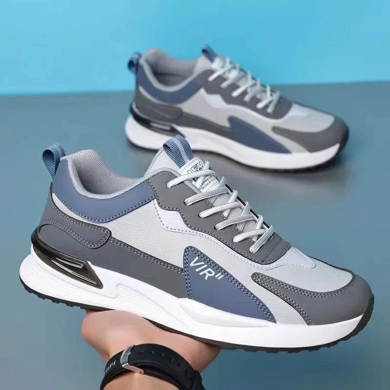 Stylish color block mesh sneakers for men in various colors and sizes