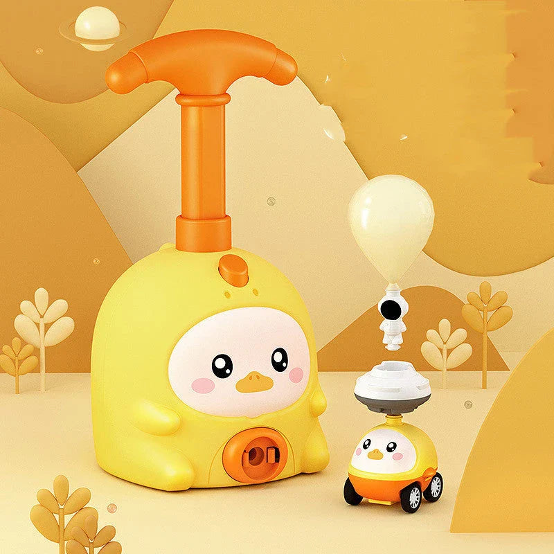Balloon-powered car toys in various vibrant colours designed to engage children in hands-on STEM learning and independent exploration