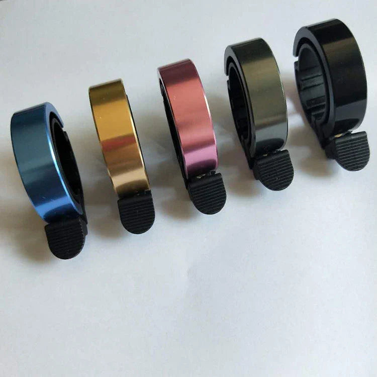 Stylish aluminium bicycle bell with clear, 90-decibel sound for enhanced safety and style on your mountain bike or road cycle