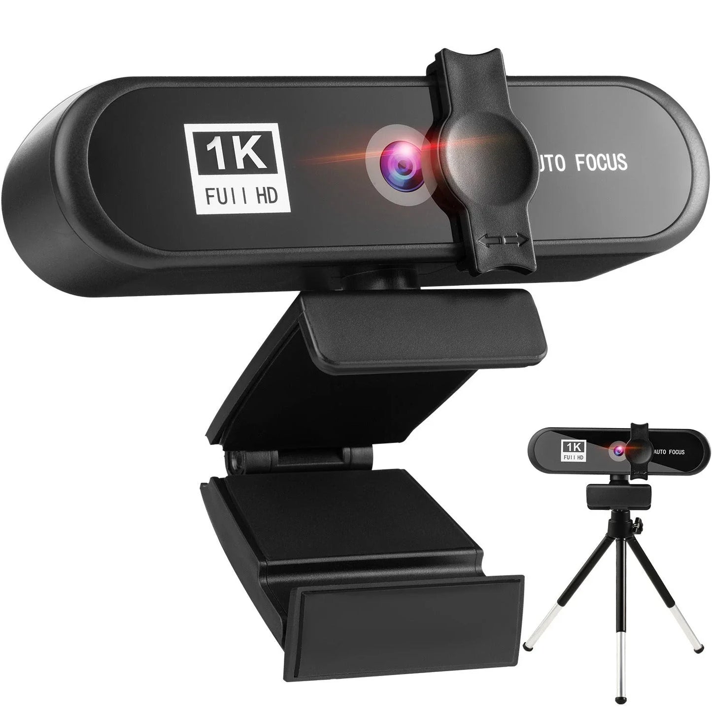 Premium 4K auto-focus webcam with dual stereo microphones for clear video and audio quality