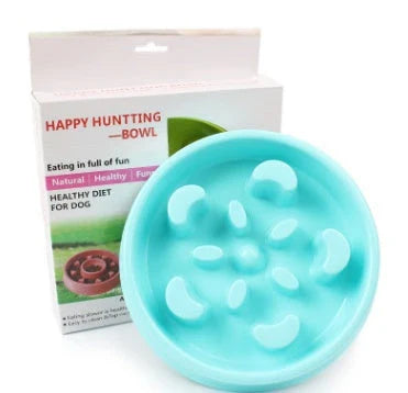 Anti-choke pet bowl made of durable plastic, available in multiple vibrant colours to suit your pet's style