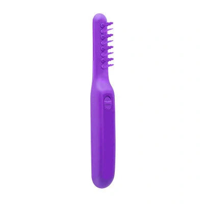 Purple electric detangling brush with scalp massage feature