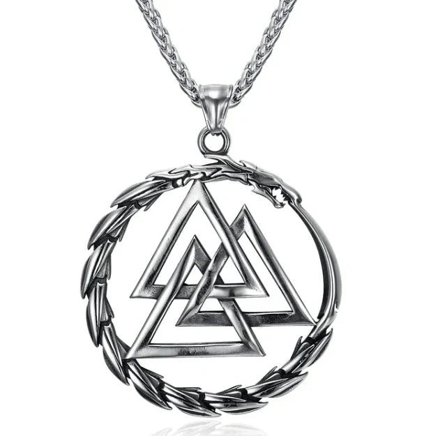 Vintage Norse rune necklaces for men, featuring a range of intricate Viking symbols and designs crafted from premium stainless steel