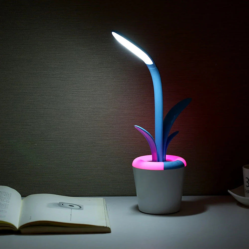 Stylish USB-Powered LED Desk Lamp with Adjustable Brightness, Night Light Mode, and Cordless Design for Home or Office Use