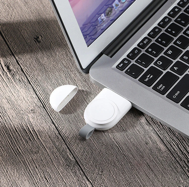 Portable wireless charger for Apple Watch with charging dock station stand and USB charging capabilities
