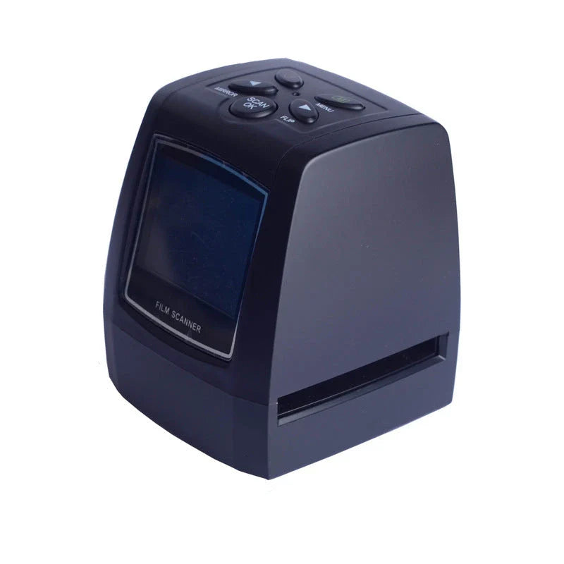 A versatile film and slide scanner that digitizes 35mm film, negatives, and slides with high resolution and vibrant colors.