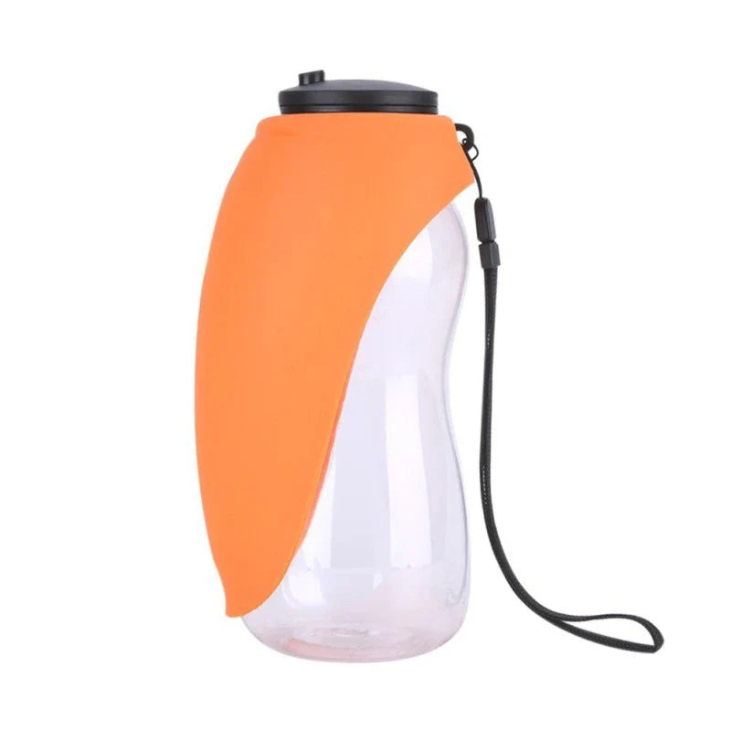 Portable dog water bottle and bowl set in various vibrant colors for small to large pets