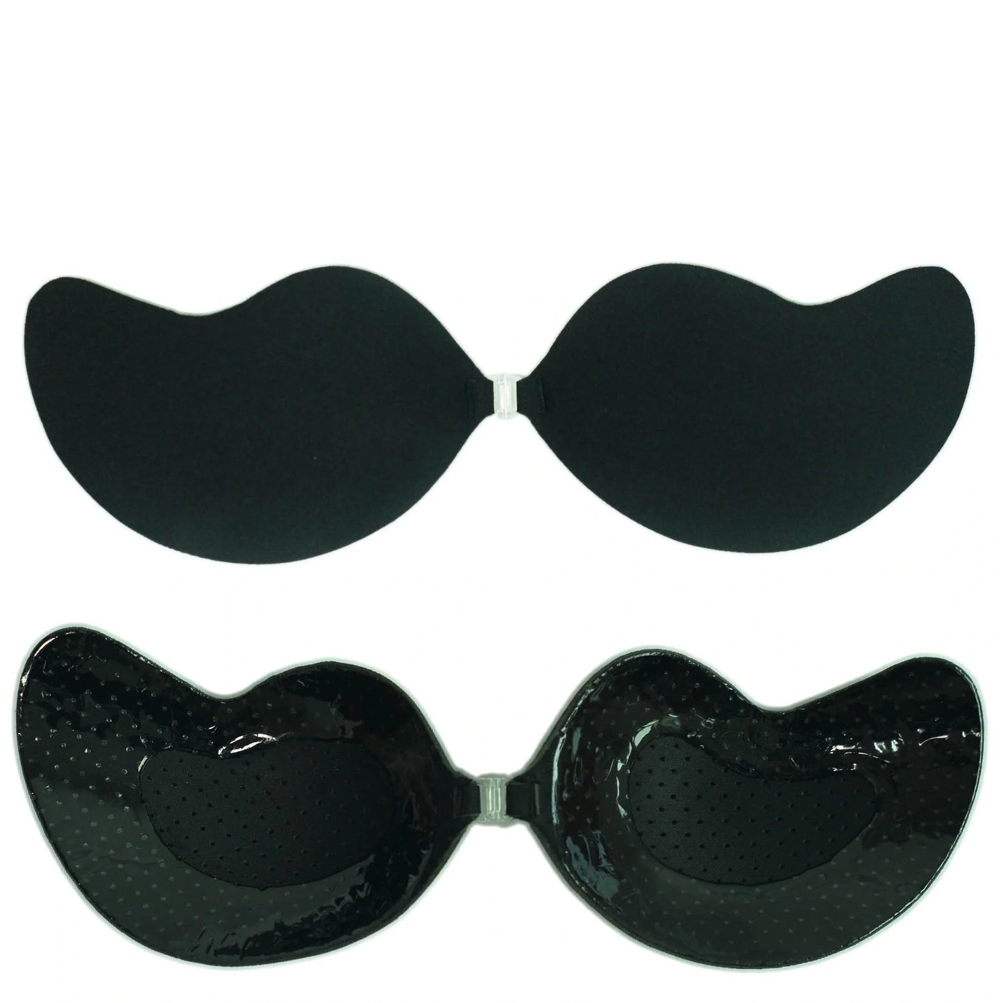 Lala Goddess Mango Cup deep V invisible bra in black and flesh colors