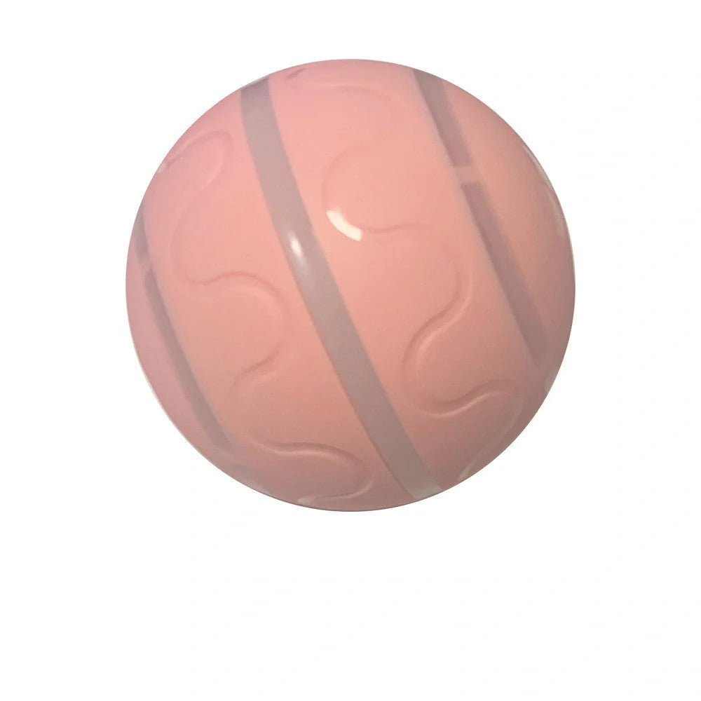Automatic rotating cat toy in orange, yellow, and pink with USB charging