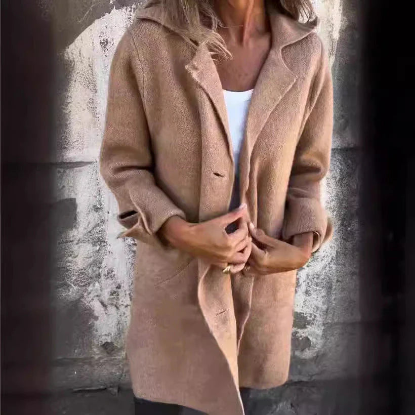 Stylish single-breasted cardigan with pockets in various colors and sizes