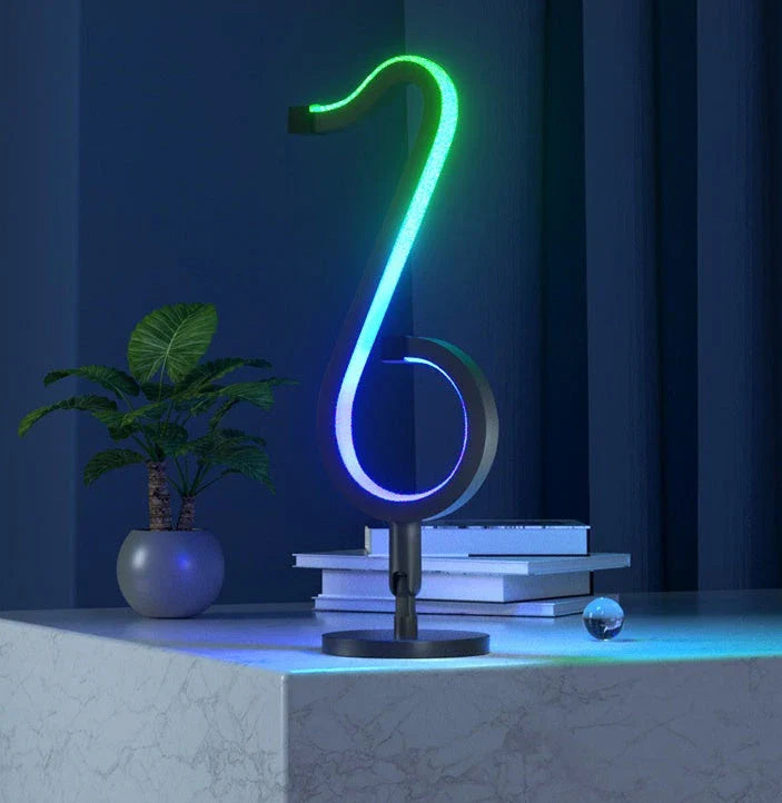 Stylish rotating atmosphere lighting with adjustable RGB effects, ideal for home decor
