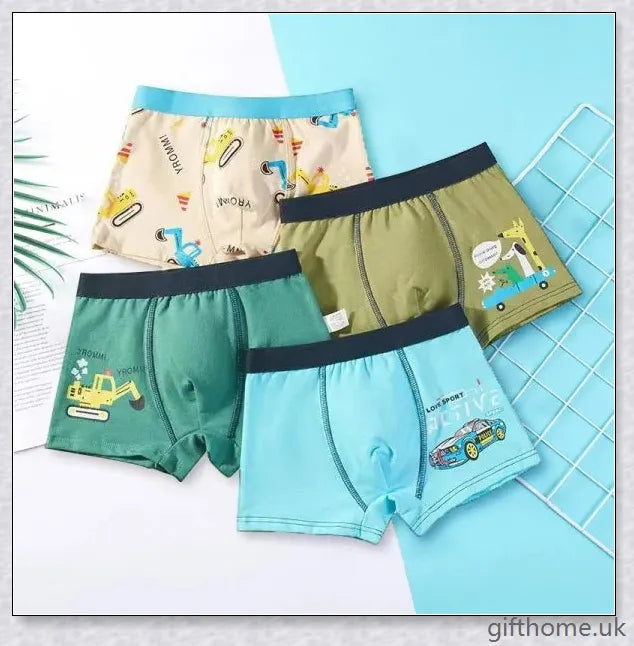 Boys' Flat Corner Fine Shuttle Cotton Underwear in various sizes and colours, featuring a sleek design and premium cotton construction.