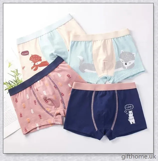 Boys' Flat Corner Fine Shuttle Cotton Underwear in various sizes and colours, featuring a sleek design and premium cotton construction.
