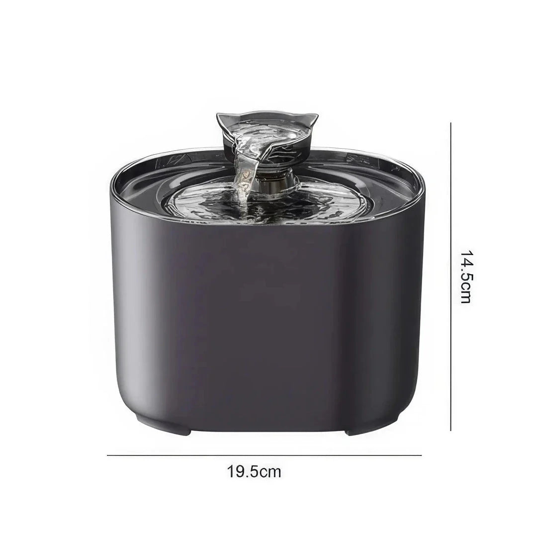 Automatic pet water fountain with 2.2L capacity, providing clean and hygienic drinking water for cats, dogs, and other pets