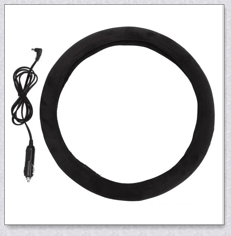 Warm and cosy heated steering wheel cover for comfortable winter driving